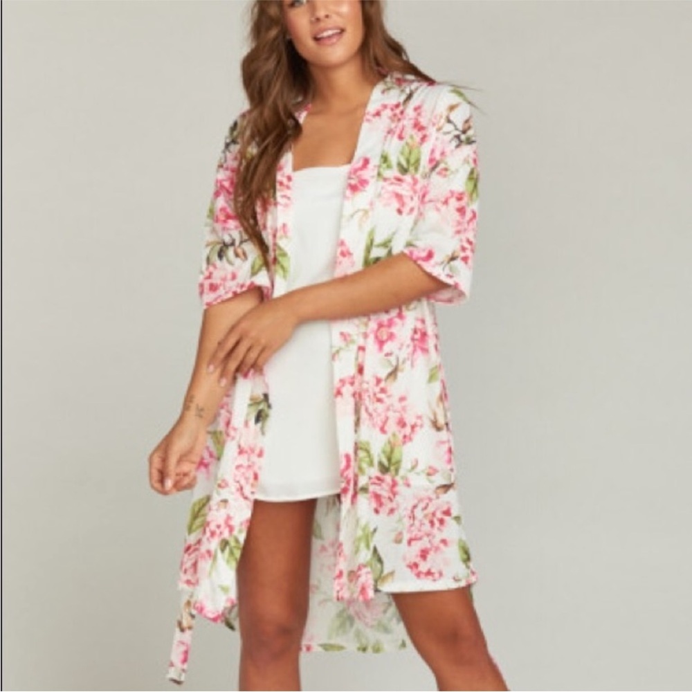 Show Me Your Mumu Floral Belted Kimono Robe Cover Up OS - Picture 2 of 11